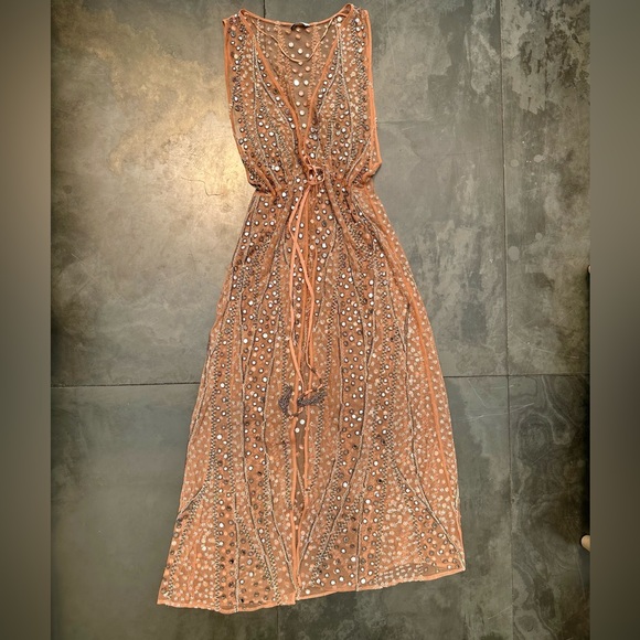 Maxi vest, beaded on sheer tule fabric, size small - Picture 5 of 6